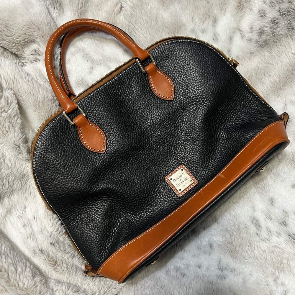 Dooney & Bourke Black and Brown Leather Handbag